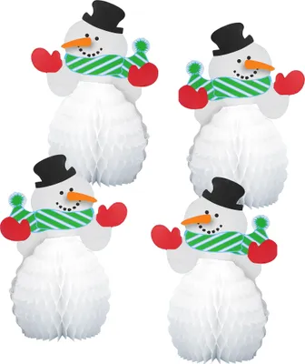 Produktbild von Wabenball Schneemann 4Stk./15cm
