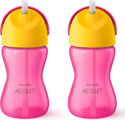 Image de Philips Avent Tasse avec paille SCF79802 12m rose jaune 2pcs petit enfant