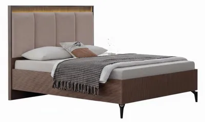 Immagine prodotto di Camera da letto con letto matrimoniale imbottito, colore marrone, struttura del letto