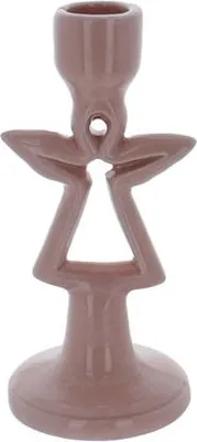 Produktbild von Kerzenhalter Engel - rosa - ca. 7 x 7 x 15,5 cm
