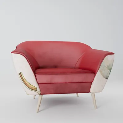 Immagine prodotto di SpaceRebels poltrona soggiorno - Poltrona relax divano singolo per camera da letto - Poltrona TV - Poltrona imbottita con gambe in legno - rosso