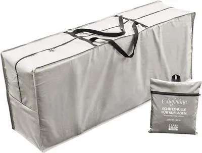 Immagine prodotto di Fodere impermeabili per cuscini (125 x 50 x 32 cm) - Coperture per tavoli da giardino con maniglia per il trasporto - Rivestimento in poliestere 250D.