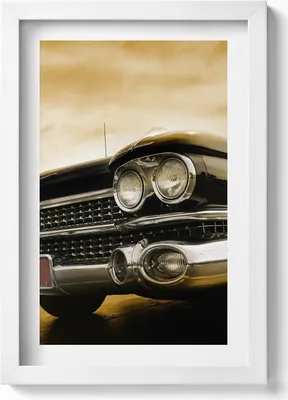 Produktbild von 1959 Cadillac Auto– Wandbild mit Rahmen – Gerahmtes Bild  – Wanddekoration – 20x30 cm – Weiß