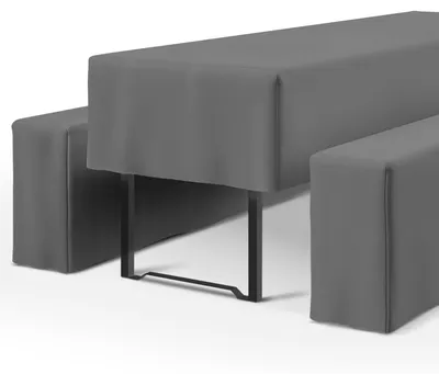 Produktbild von Beautissu 3tlg Biertischhussen Set für Bierzeltgarnitur 220x70cm Anthrazit