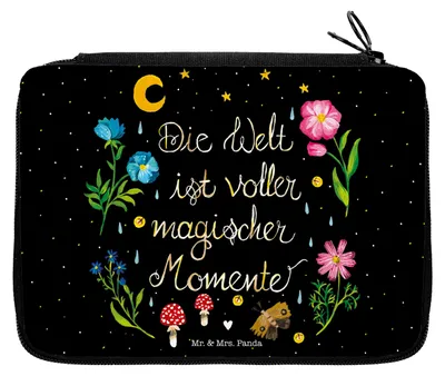 Produktbild von Mr. & Mrs. Panda Federtasche Magische Welt - Geschenk, Nacht, Federmäppchen, Dekoration, Bleistiftetui, Motivation, Weisheit, Etui, Mäppchen, Schwarz, Schreibmappe