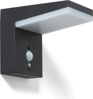 Produktbild von LED Wandleuchte Außen Solar 5W Aluminium mir Bewegungssensor Edwan Schwarz