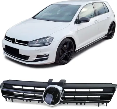 Produktbild von Kühlergrill Sportgrill Grill in Schwarz Glanz mit Chrom Leiste für VW Golf 7 VII
