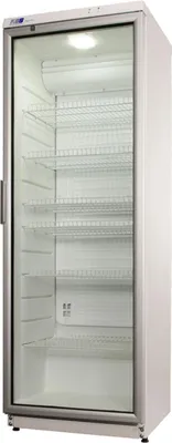 Immagine prodotto di Frigorifero KBS con porta in vetro da 350 litri, raffreddamento ventilato e illuminazione interna a LED.