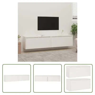 Obrázek produktu pro The Living Store Nástěnné skříňky 2 ks. Bílé 80x30x35 cm z masivního borovicového dřeva