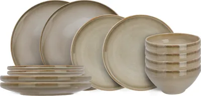 Productafbeelding van Cosy & Trendy Serviesset Conico 12-delig / 4 personen - 4 dinerborden, 4 dessertborden en 4 kommen