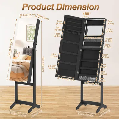Immagine prodotto di Organizzatore per trucchi - Contenitore per trucchi - Contenitore per cosmetici - Beauty case - Organizzatore per prodotti per la cura della pelle - Con specchio
