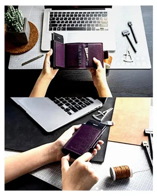 Produktbild von Kartenetui Doppelt Kreditkartenetui RFID Schutz Geldbörse Herren Geldbeutel Leder