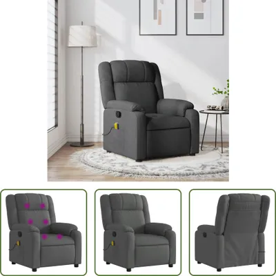 Immagine prodotto di The Living Store poltrona massaggiante in tessuto grigio scuro