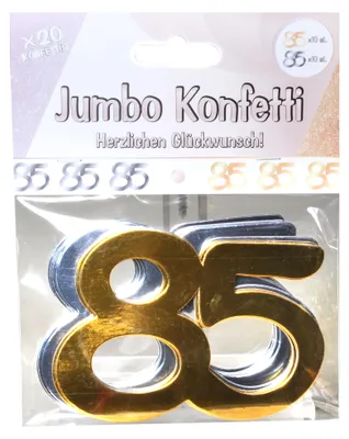 Produktbild von Konfetti Streudeko Geburtstag Jubiläum 85 gold silber