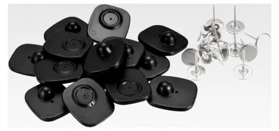 Produktbild von Packung mit 50 magnetischen Diebstahlschutzetiketten für Einzelhandel