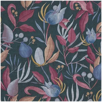 Zdjęcie produktu dla Profhome 790623-GU Tapeta w kwiaty Floral niebieski szaro-niebieski fioletowy żółty-pomarańczowy 5,33 m2