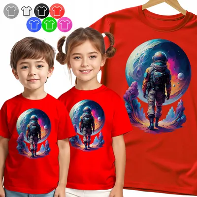 Obrázek produktu pro Dětské tričko - Astronaut - KOSMICZNA PLANETA WZÓR - L