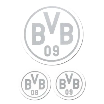 Produktbild von BVB-Aufkleber (silber, 3er-Set) Borussia Dortmund