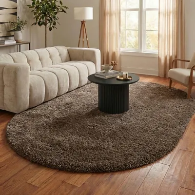 Zdjęcie produktu dla Volero - Dywan Shaggy owalny - Blaze Taupe - 160x230 cm