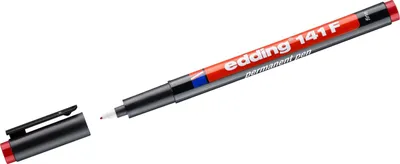 Produktbild von Permanent Pen edding 141 F 0,6mm rot Packung mit 10 Stück