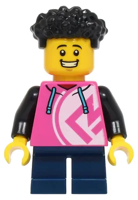 Immagine prodotto di Minifigura LEGO - Bambino, felpa rosa scuro, gambe corte blu scuro (LLP036)