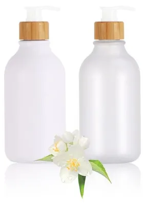 Image de Distributeur de savon blanc mat 500 ml, en plastique transparent, 2 flacons distributeurs de shampoing, distributeur de gel douche, distributeur de liquide vaisselle, distributeur de savon pour les mains, distributeur de liquide vaisselle à pompe, distributeur à pompe, flacon distributeur pour la cuisine
