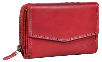 Produktbild von Benthill Portemonnaie Damen Leder - RFID Echtleder Geldbörse - Vintage Portmonee - Münzfach mit Reißverschluss