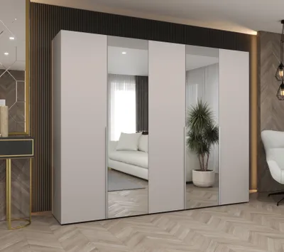 Obrázok produktu pre Šatníková skriňa 250 cm ASUDA so zrkadlami - kašmír