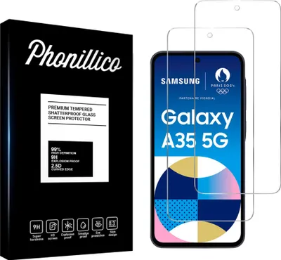 Immagine prodotto di Vetro temperato per Samsung Galaxy A35 5G [2 pezzi] Pellicola protettiva antigraffio resistente Phonillico®