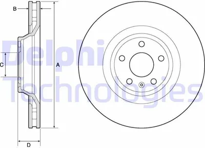 Produktbild von 2x DELPHI Bremsscheibe BG9955 für AUDI A6 Avant (4F5 C6) A6 Avant (4B5 C5)