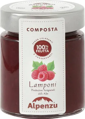 Produktbild von Composta di Lamponi 100 % da Frutta , Himbeeren-Fruchtaufstrich aus 100% Frucht, 150g, Alpenzu
