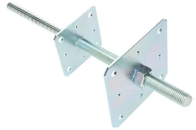 Produktbild von KOTARBAU® Pfostenträger 160 x 160 x 250 mm Gewinde M24 mm mit Schraube Stützenfuß Höhenverstellbar Verzinkt Bodenfuß Betonfuß Zum Einbetonieren
