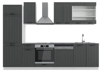 Obrázok produktu pre Kuchynský kút Vicco Fame-Line Antracitový vidiecky dom/biela 300 cm bez pracovnej dosky, Model 36149