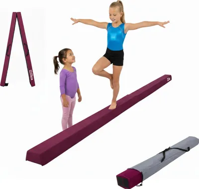 Produktbild von Schwebebalken 240 cm klappbar auf 120 cm Turnbalken inkl. Tragetasche Balancierbalken Lila