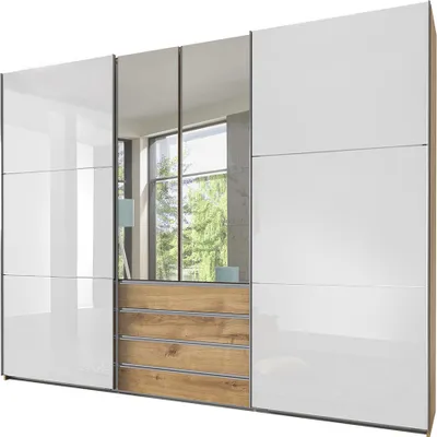 Produktbild von Schwebetürenschrank mit 2 Spiegeltüren Eiche mit weiß, MIDLAND-43