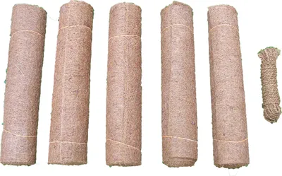 Produktbild von Unkrautschutzmatte aus Kokosfaser, 150 x 50 cm, 7 mm dick, 5er Pack, incl. 15 m Kokosseil gratis