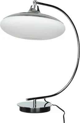 Produktbild von Tischleuchte Weiß Chrom E27 45 cm Glas Tischlampe