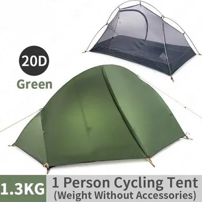 Produktbild von Zelt - Tunnelzelt - 1 Person - Leichtgewicht - Fahrradzelt - Fahrradurlaub - Camping - Campen - Tragbar -
