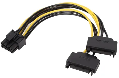 Imagen del producto de 2 adaptadores de cable de alimentación de 15 pines SATA a 8 pines PCIe macho para tarjetas gráficas, compatibles con accesorios de ordenador