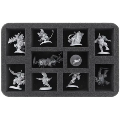 Produktbild von Schaumstoffeinlage 50mm Half Size für 10 Blood Bowl Miniaturen