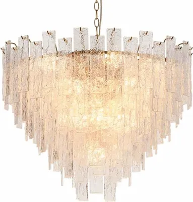 Produktbild von Casa Padrino Luxus Glas Kronleuchter Messing Ø 52 cm - Hotel & Wohnzimmer Kronleuchter
