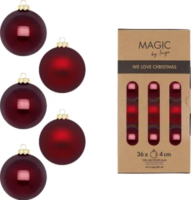 Produktbild von Weihnachtskugeln Glas 4cm 36 Stück - Smooth Port