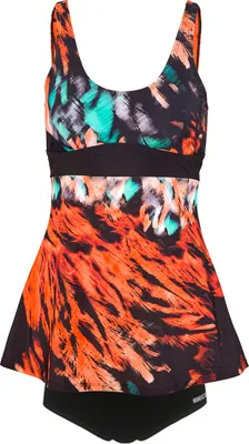 Produktbild von BECO the world of aquasports Tankini Feathers mit Empire Taille und abstraktem Federmotiv schwarz-bunt 42 B