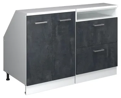 Produktbild von Dachschrägenschrank-Set Vicco Rion Schwarz Beton 120 cm 2er Set Schrankkorpuss 60 cm Tiefe, Model 60447