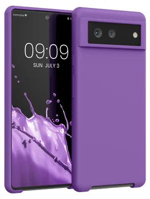 Produktbild von kwmobile Handyhülle für Google Pixel 6 Hülle - Case Silikon - Kabelloses Laden - Schutzhülle Cover in Orchidee Lila