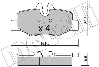 Produktbild von METELLI Bremsbeläge Satz Hinten Bremsklötze passend für MERCEDES-BENZ VIANO (W639) 22-0576-0