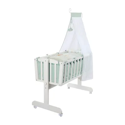 Produktbild von Roba 8950WES283 Komplettwiegenset Woodland Buddies weiß weiß 530x1035x1500 mm