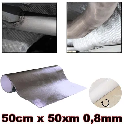 Produktbild von Thermo Hitzeschutz Auspuff Matte Alu Keramik selbstklebend 550°C Alu 50x100x0,8