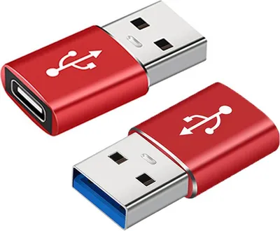 Produktbild von USB-A 3.0 auf USB-C 3.0 Adapter OTG Stecker Laptop Smartphone Konverter Buchse Laden Daten rot