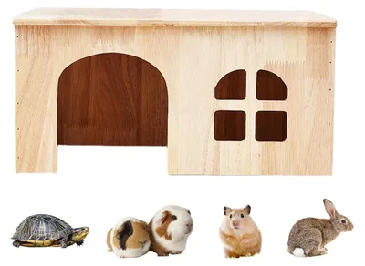 Produktbild von Holzhaus für Kleintiere mit breiter Tür